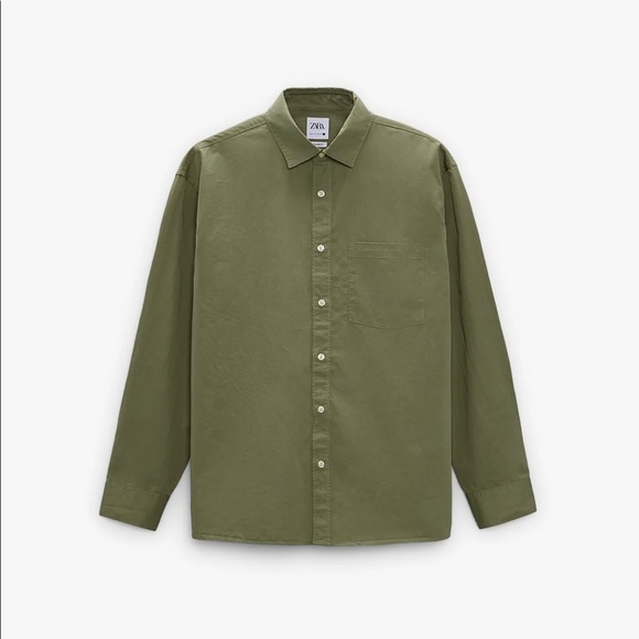 ZARA MAN GREEN BUTTON DOWN - Picture 1 of 4